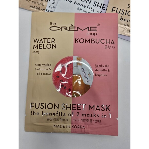 The Creme Shop Fusion Sheet Mask Set Of 6 Watermelon, Tumeric, Rose Gold Coconut - Picture 8 of 9